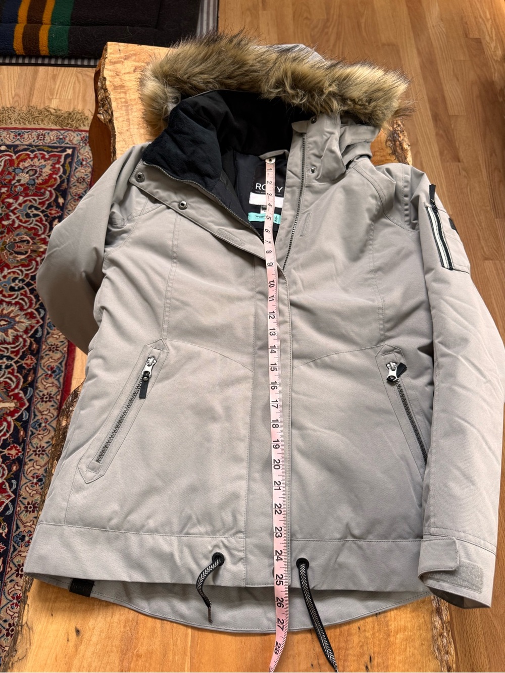 Roxy Women's Gray Hooded Winter Ski Snowboard Jacket S/M